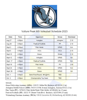 Volleyball Schedule